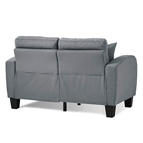 Lexicon Westville Tufted Fabric Loveseat, 57" W, Gray