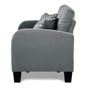 Lexicon Westville Tufted Fabric Loveseat, 57" W, Gray