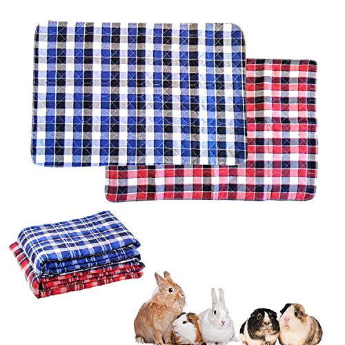 YELL 2 Pack Guinea Pig Liner, Guinea Pig Bedding Washable &Air Dried Pee Pads, with Fast Absorbent Waterproof Small Animal Diapers,Reusable,for Guinea Pigs, Rabbits and All Small Animals