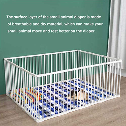 YELL 2 Pack Guinea Pig Liner, Guinea Pig Bedding Washable &Air Dried Pee Pads, with Fast Absorbent Waterproof Small Animal Diapers,Reusable,for Guinea Pigs, Rabbits and All Small Animals