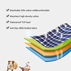 YELL 2 Pack Guinea Pig Liner, Guinea Pig Bedding Washable &Air Dried Pee Pads, with Fast Absorbent Waterproof Small Animal Diapers,Reusable,for Guinea Pigs, Rabbits and All Small Animals