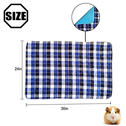 YELL 2 Pack Guinea Pig Liner, Guinea Pig Bedding Washable &Air Dried Pee Pads, with Fast Absorbent Waterproof Small Animal Diapers,Reusable,for Guinea Pigs, Rabbits and All Small Animals