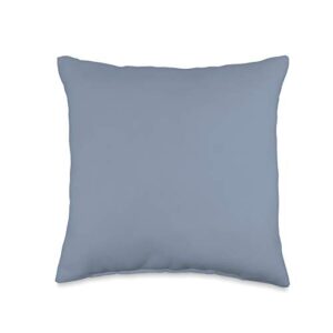 vine mercantile simple chic solid color light dusty slate blue throw pillow, 16x16, multicolor