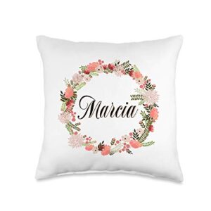graphic 365 personalized first name marcia flourish decorative throw pillow, 16x16, multicolor