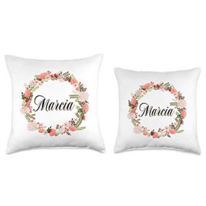 GRAPHIC 365 Personalized First Name Marcia Flourish Decorative Throw Pillow, 16x16, Multicolor