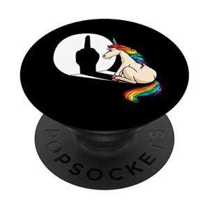 middle finger unicorn statement sarcasm funny unicorn popsockets swappable popgrip