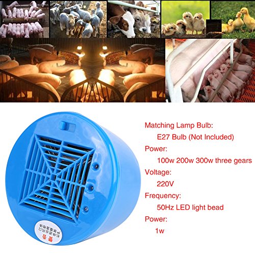 DAUERHAFT Cultivation Heating Lamp Thermostat 100-300W Safe Chicken Coop Pet Heater Livestock Heat Lamp for Piglets Chicken Animal Breeding