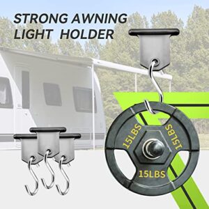 RVMATE RV Awning Light Holder, Easily Slide Into RV Awning Roller Bar Channel, Each Holder can Support 15 lbs, 8 Pack