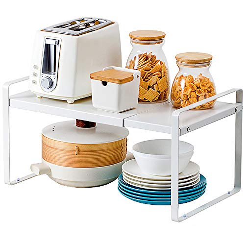 Retractable Stacking Counter Rack Countertop Rack Metal Kitchen Storage Rack