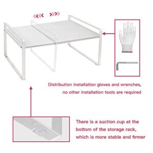 Retractable Stacking Counter Rack Countertop Rack Metal Kitchen Storage Rack