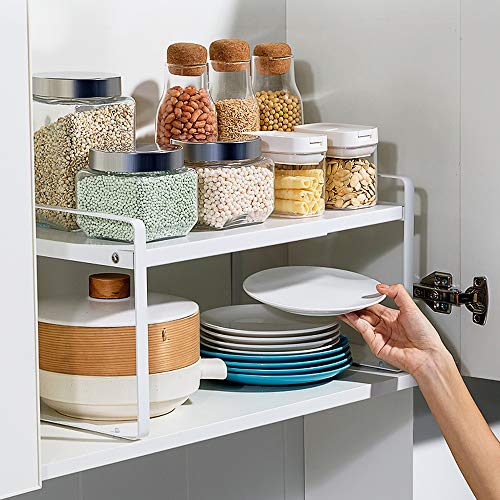 Retractable Stacking Counter Rack Countertop Rack Metal Kitchen Storage Rack