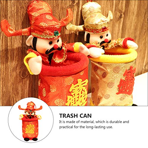 VALICLUD CAI Shen Statue Wencaishen God of Fortune God of Wealth Zhao CAI Feng Shui Decor Gift Chinese New Year Gift Chinese Style Wealth God Candy Bag Desktop Trash Can Decoration Red