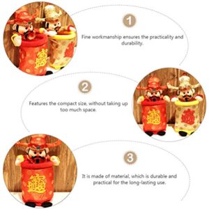 VALICLUD CAI Shen Statue Wencaishen God of Fortune God of Wealth Zhao CAI Feng Shui Decor Gift Chinese New Year Gift Chinese Style Wealth God Candy Bag Desktop Trash Can Decoration Red