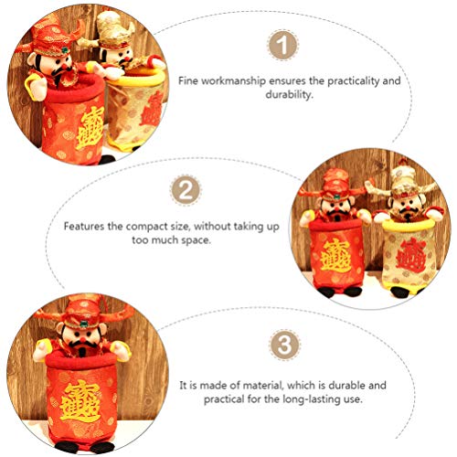 VALICLUD CAI Shen Statue Wencaishen God of Fortune God of Wealth Zhao CAI Feng Shui Decor Gift Chinese New Year Gift Chinese Style Wealth God Candy Bag Desktop Trash Can Decoration Red