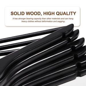 HOUSE DAY Premium Wooden Hangers Black with Non Slip Pants Bar Smooth Finish Solid Wood Coat Hanger 360° Swivel Rose Gold Hook Cut Notches for Suit, Jacket, Dress, Heavy Duty Clothes Hangers 20 Pack