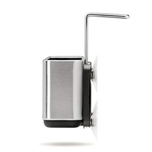 simplehuman Kitchen Dish Drying Rack and Slim Sink Caddy Sponge Holder Bundle, Stainless Steel