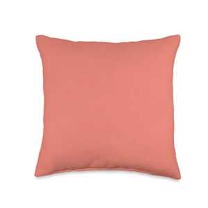 vine mercantile simple chic solid color classic coral throw pillow, 16x16, multicolor