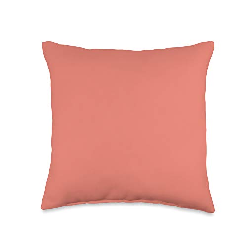 Vine Mercantile Simple Chic Solid Color Classic Coral Throw Pillow, 16x16, Multicolor