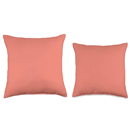 Vine Mercantile Simple Chic Solid Color Classic Coral Throw Pillow, 16x16, Multicolor