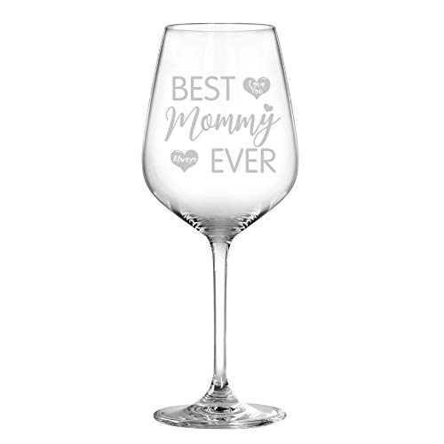 Best Mommy Ever Wine Glass, Funny Mom Wine Glass for Mother’s Day, Mom’s Birthday, Christmas, Baby Shower - Unique Mother’s Day Gift for Mom New Mom First Mom from Son Daughter Husband Friends