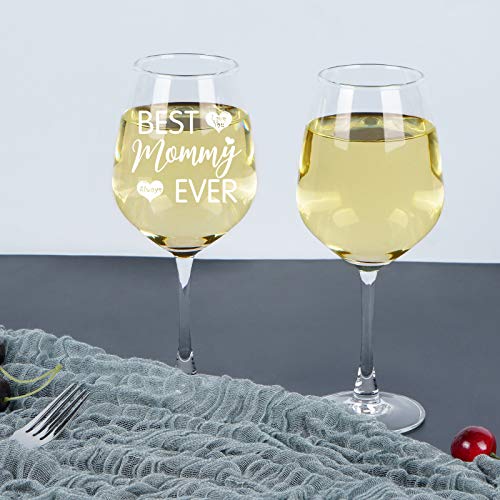 Best Mommy Ever Wine Glass, Funny Mom Wine Glass for Mother’s Day, Mom’s Birthday, Christmas, Baby Shower - Unique Mother’s Day Gift for Mom New Mom First Mom from Son Daughter Husband Friends