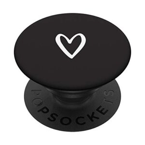 white heart love black popsockets swappable popgrip