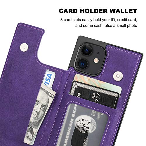 Bocasal Crossbody Wallet Case for iPhone 12/12 Pro Credit Card Holder PU Leather Kickstand Shockproof Detachable Cross Body Strap Lanyard Magnetic Closure 6.1 inch(Purple)