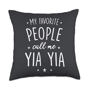 yia yia gifts favorite people call yia throw pillow, 18x18, multicolor