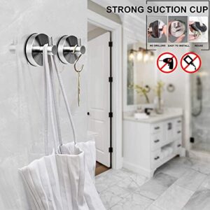 DGYB Suction Cup Hooks for Shower + Brushed Nickel Suction Cup Hand Towel Ring