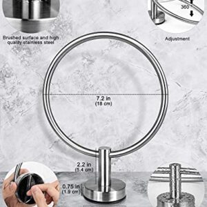 DGYB Suction Cup Hooks for Shower + Brushed Nickel Suction Cup Hand Towel Ring