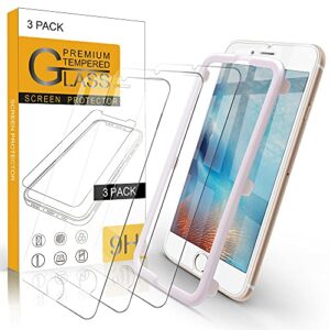 arae screen protector for iphone 6 / iphone 6s / iphone 7 / iphone 8, hd tempered glass anti scratch work with most case, 4.7 inch, 3 pack