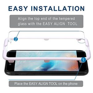 Arae Screen Protector for iPhone 6 / iPhone 6s / iPhone 7 / iPhone 8, HD Tempered Glass Anti Scratch Work with Most Case, 4.7 inch, 3 Pack