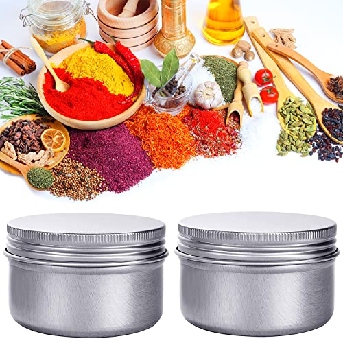 Hulless 4 Ounce Aluminum Cans 120 mL Screw Lid Metal Storage Tins Containers for Storing Spices, Candies, Lip Balm, Candles, 12 Pcs.