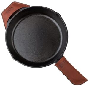 btlux cast iron handle cover, set of 2 - extra thick leather heat resistant handle holder for cast iron skillets, pans - 𝐌𝐚𝐝𝐞 𝐢𝐧 𝐆𝐞𝐨𝐫𝐠𝐢𝐚