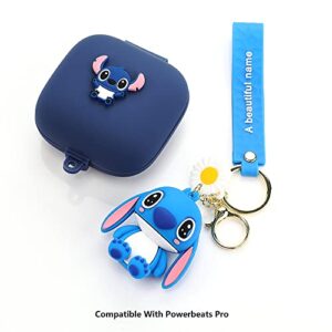 Fit Designed for Powerbeats Pro Earphone, Suublg Beats Powerbeats Pro Cartoon Silicone Headphones Case Cover and Cute Doll Keychain Full Body Anti-Lost Lanyard Protection
