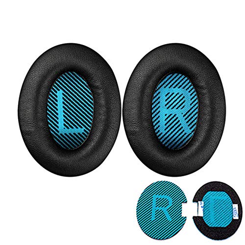 Qrivp Headphones Ear Pads Cushions Replacement - Earpads Compatible with Bose QuietComfort QC 2 15 25 35 Ear Cushions for QC2 QC15 QC25 QC35 SoundLink/SoundTrue Around-Ear II AE2 Headphones (Black)