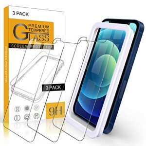 arae screen protector for iphone 12 mini, hd tempered glass anti scratch work with most case, 5.4 inch, 3 pack
