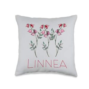 nordic emporium linnea twinflower wildflower wild pink flowers throw pillow, 16x16, multicolor