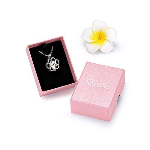 Pet Cremation Jewelry For Ashes For Dog/Cat Paw Stainless Steel Memorial Locket Urn Necklace Inside Mini Case Keepsake Cremation Jewelry Women Men (Silver With Rose gold)