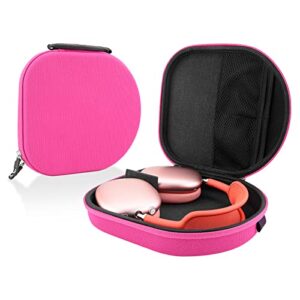 linkidea nova headphones carrying case compatible with airpod max case, protective hard shell travel bag (pink)