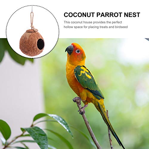 balacoo Coconut Bird House Hanging Natural Coconut Shell Bird Nest Bird Breeding Nest for Parakeets Budgerigar and Small Pet