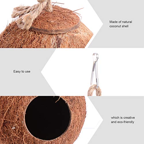 balacoo Coconut Bird House Hanging Natural Coconut Shell Bird Nest Bird Breeding Nest for Parakeets Budgerigar and Small Pet