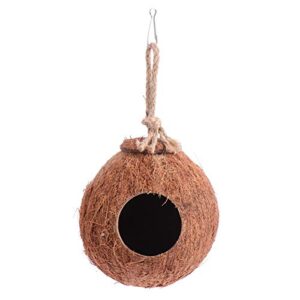 balacoo Coconut Bird House Hanging Natural Coconut Shell Bird Nest Bird Breeding Nest for Parakeets Budgerigar and Small Pet