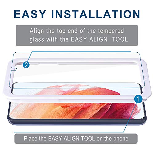 Arae Screen Protector for Samsung Galaxy S21, HD Tempered Glass Anti Scratch Work with Most Case, 6.2 inch, 3 Pack