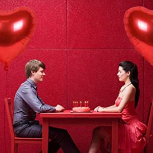 4 PCS Huge Heart Shaped Balloons, 32 Inches Romantic Large Red Foil Balloons for Engagement Wedding Valentines Day Anniversary Party Decorations