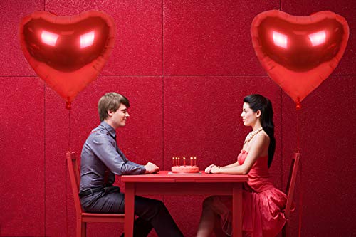 4 PCS Huge Heart Shaped Balloons, 32 Inches Romantic Large Red Foil Balloons for Engagement Wedding Valentines Day Anniversary Party Decorations