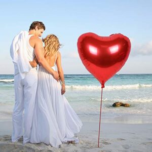 4 PCS Huge Heart Shaped Balloons, 32 Inches Romantic Large Red Foil Balloons for Engagement Wedding Valentines Day Anniversary Party Decorations