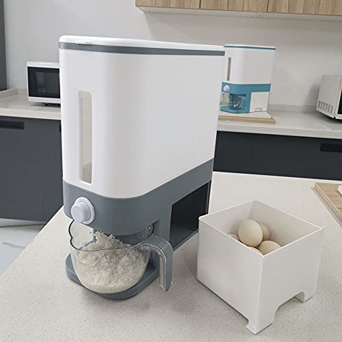 Upgrade Food Dispenser,22 Lb Rice Dispenser,Large Rice Storage Container with Measuring Cup,Dry Food Dispenser For Home and Kitchen Corn Soybean