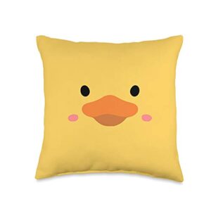cute duck gifts face funny yellow rubber cute duck throw pillow, 16x16, multicolor