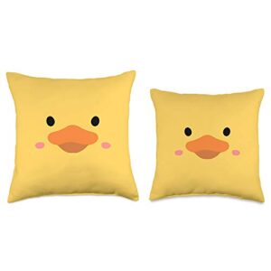 Cute Duck Gifts Face Funny Yellow Rubber Cute Duck Throw Pillow, 16x16, Multicolor